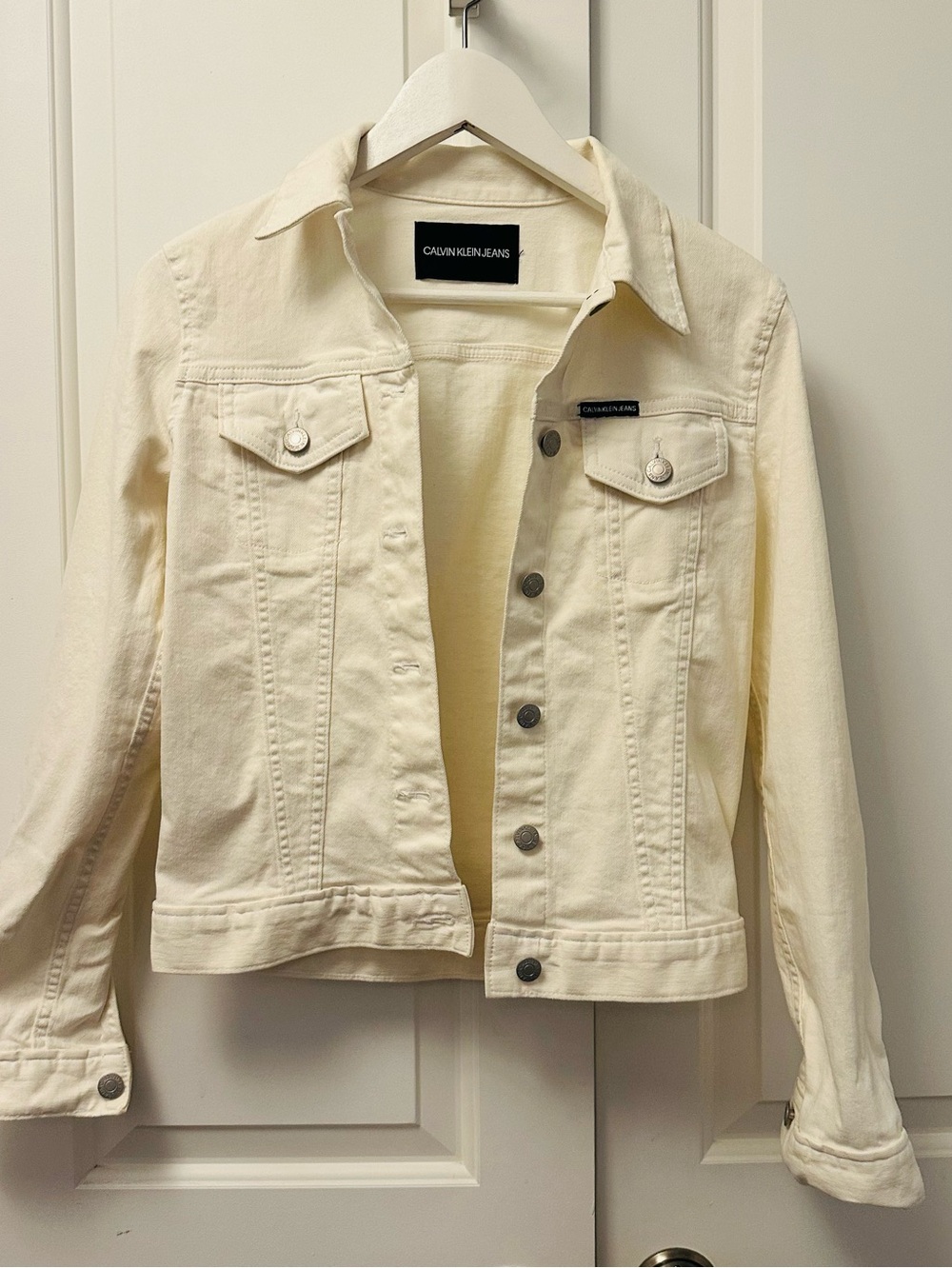 Calvin Klein Jeans white denim jacket XS petite